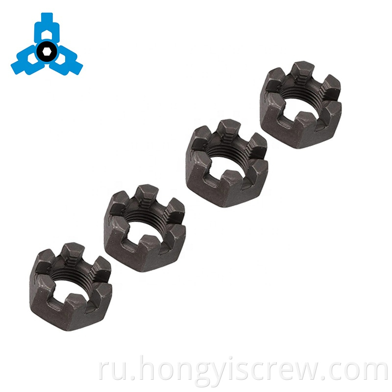 DIN935 HEX Heavy Sloted Castle Octs Черная углеродная сталь OEM